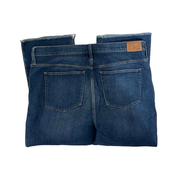 J Crew Womens Blue Demi-Boot Crop Denim Jeans Raw‎ Hem BA628 Mid-Rise Sz 35 - Picture 4 of 6